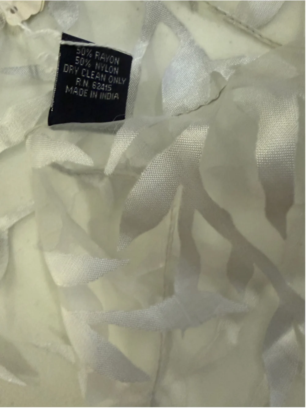 Women's Citara White Leaf Pattern Scarf One Size
